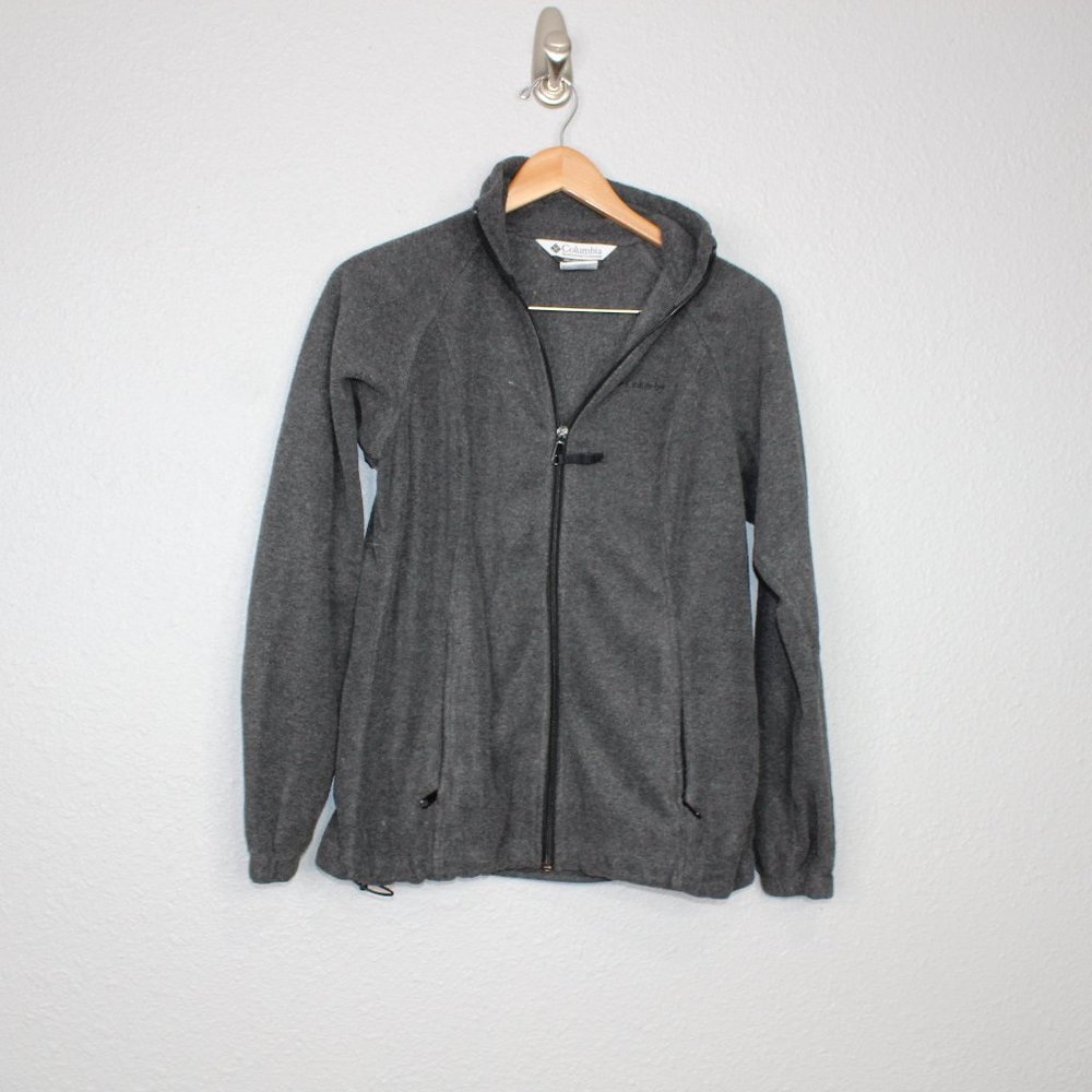 Columbia Charcoal Grey Fleece Zip Up Jacket sz S